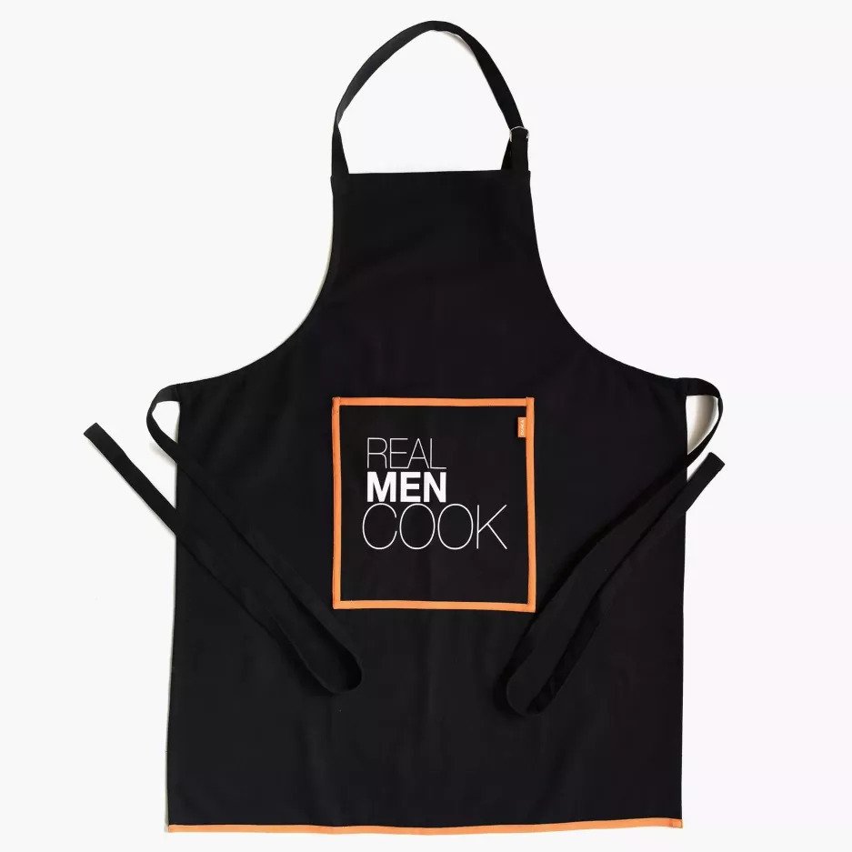 Kitchen "Real Men Cook" Apron and Oven Mitts Set