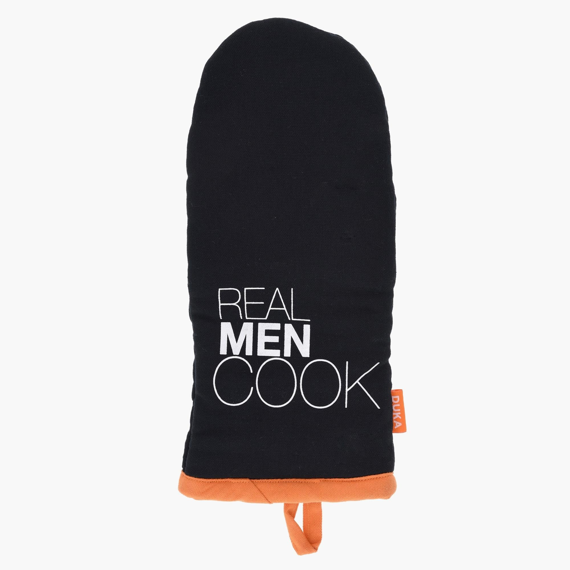 Kitchen "Real Men Cook" Apron and Oven Mitts Set