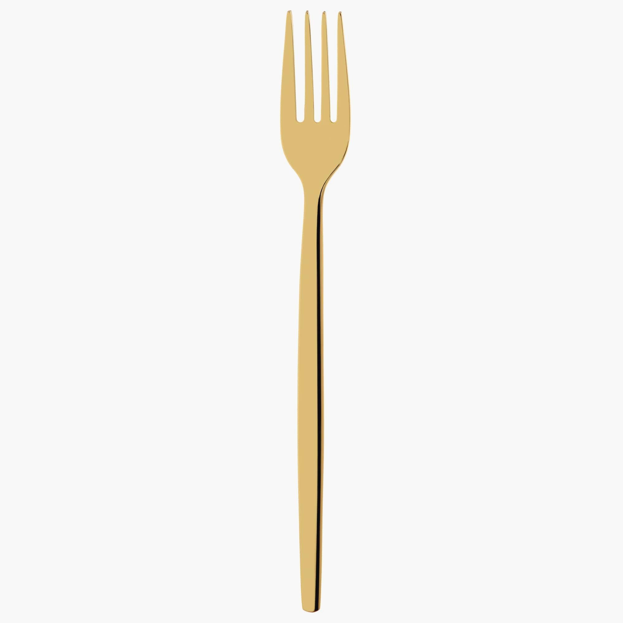 Gold Colored Stainless Steel Fork - Set of Twelve
