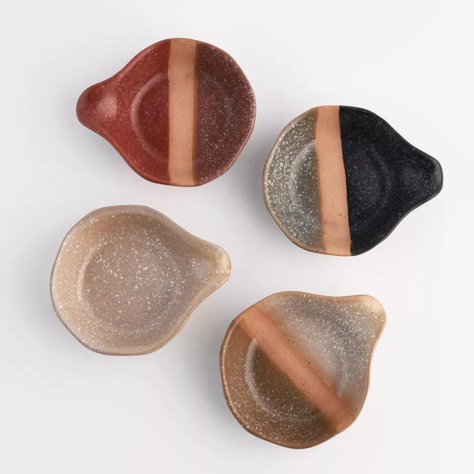 Set of 4 Tiny Stone Serving Bowls with Spout