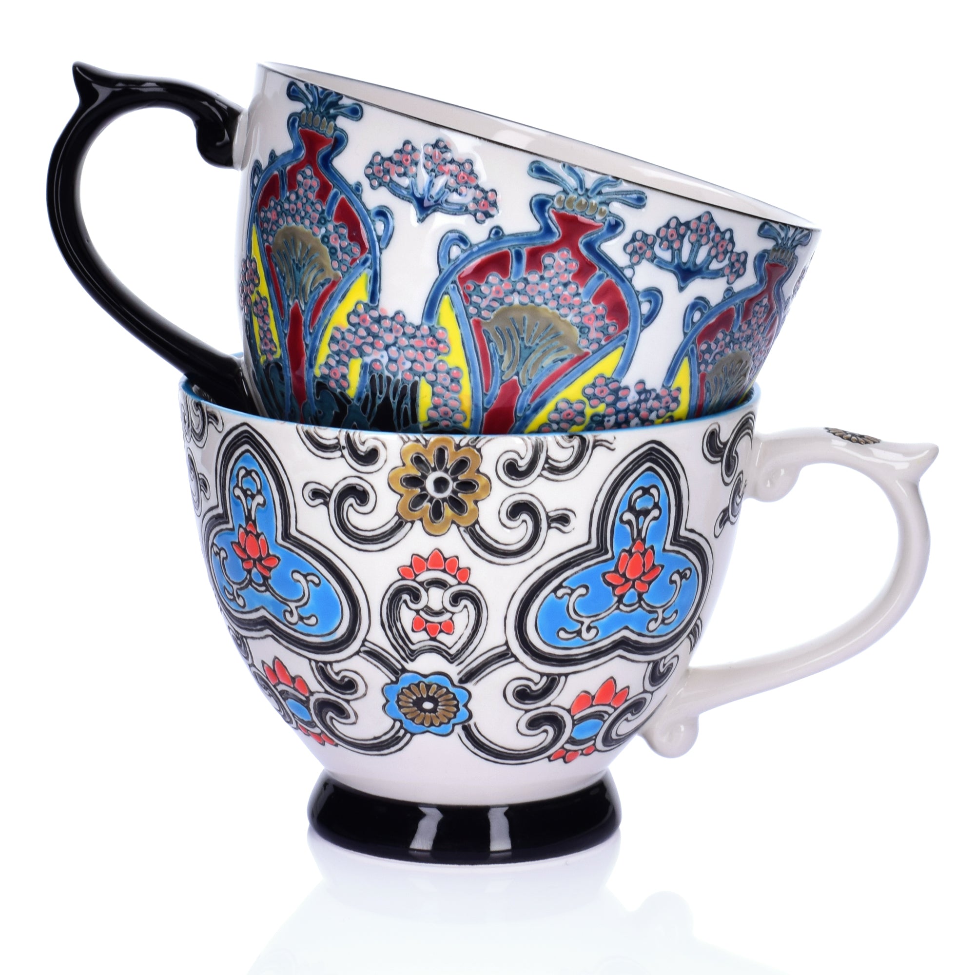 13-OZ Andalusia Inspired Porcelain Mug with Rich Colors