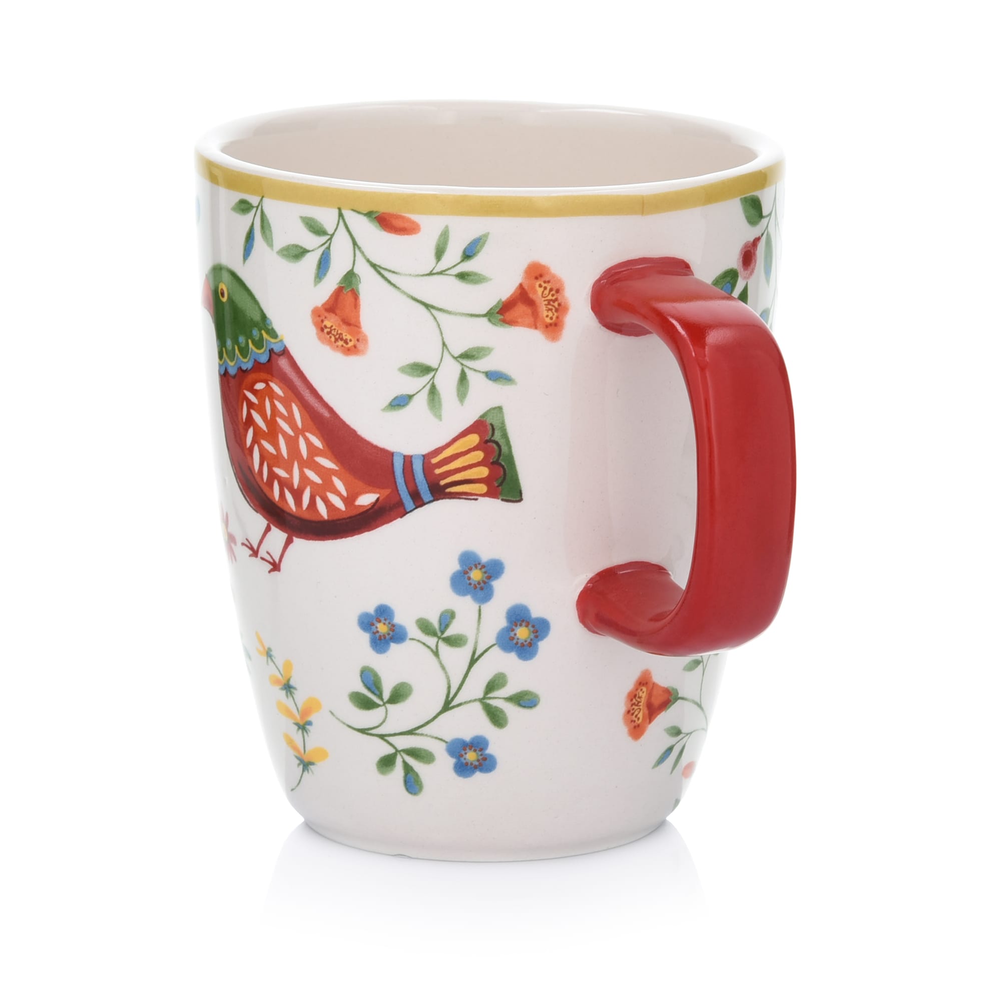 13.5-OZ Folk Art Inspired Ceramic Mug