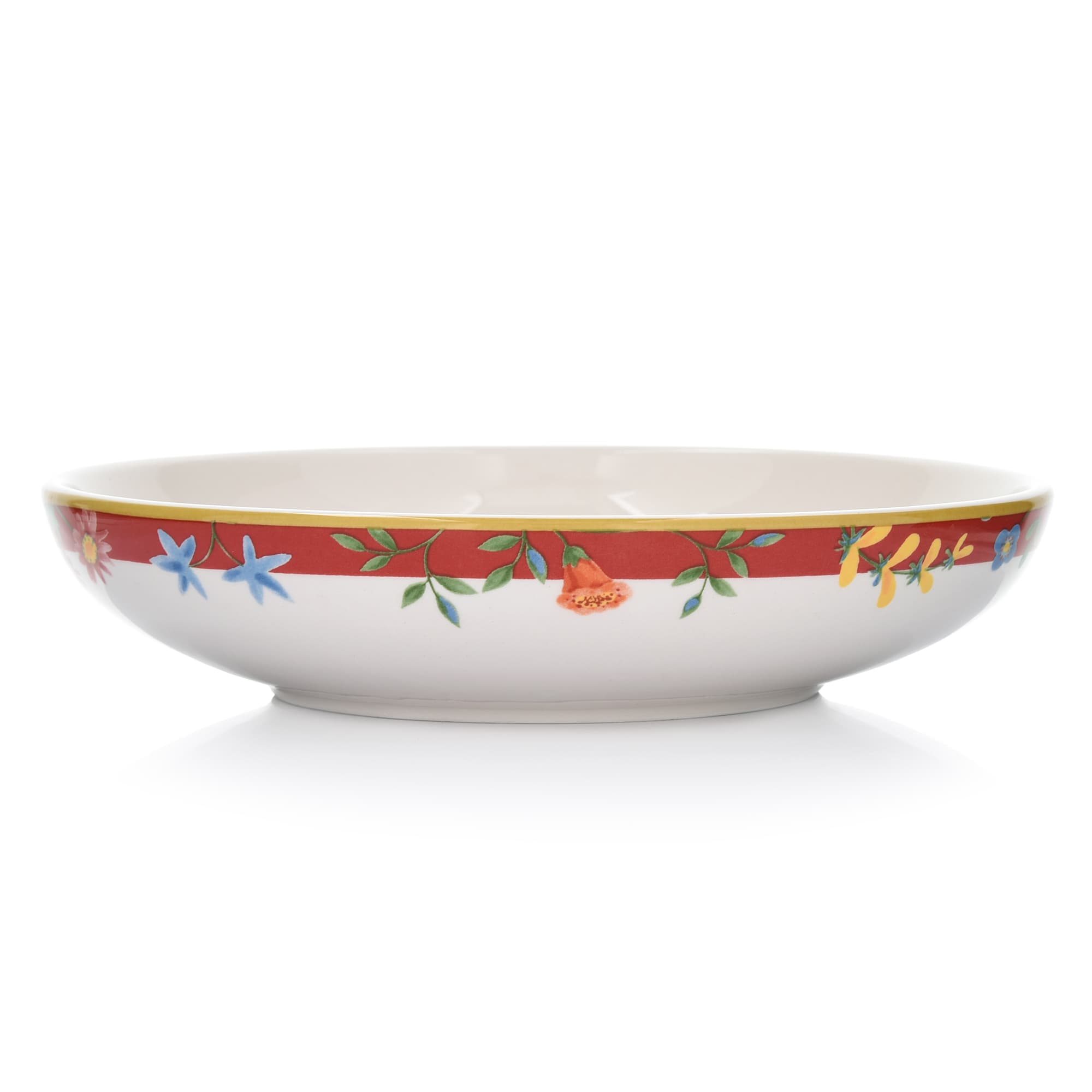 9-Inch Folk Art Inspired Ceramic Bowl - Set of Four