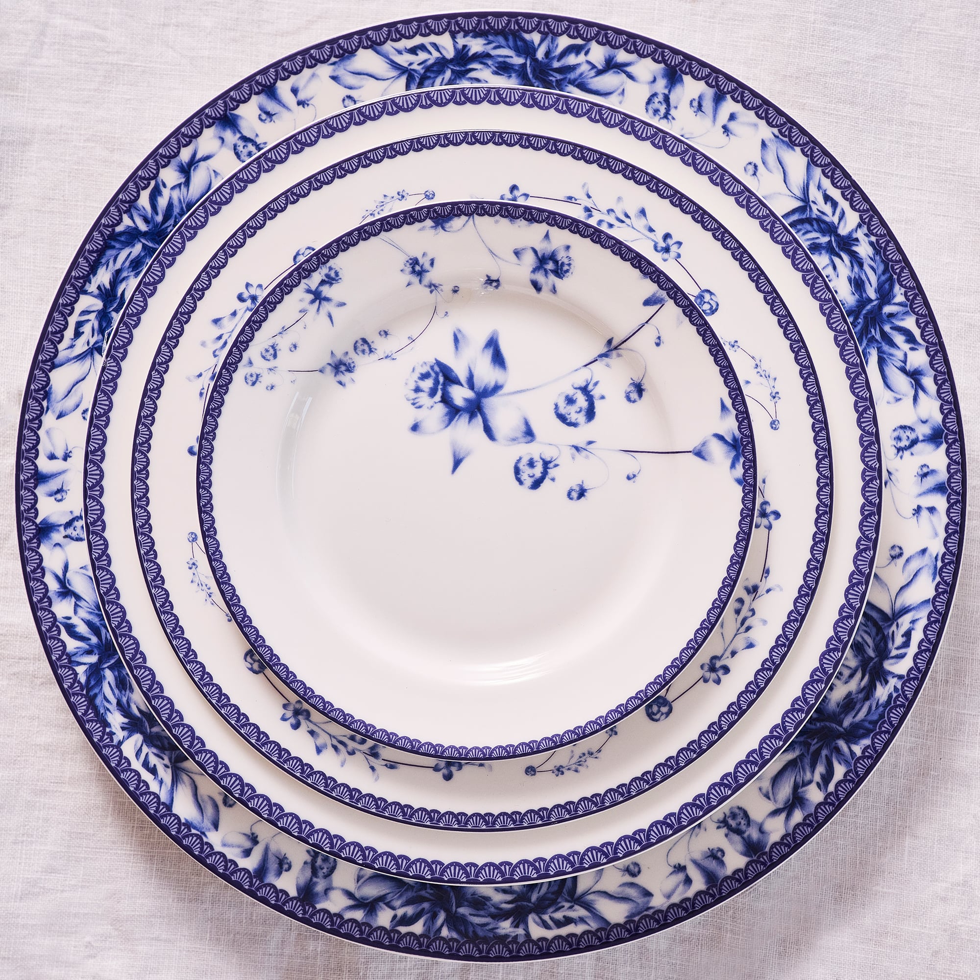 11-Inch Porcelain Plate - Set of Four