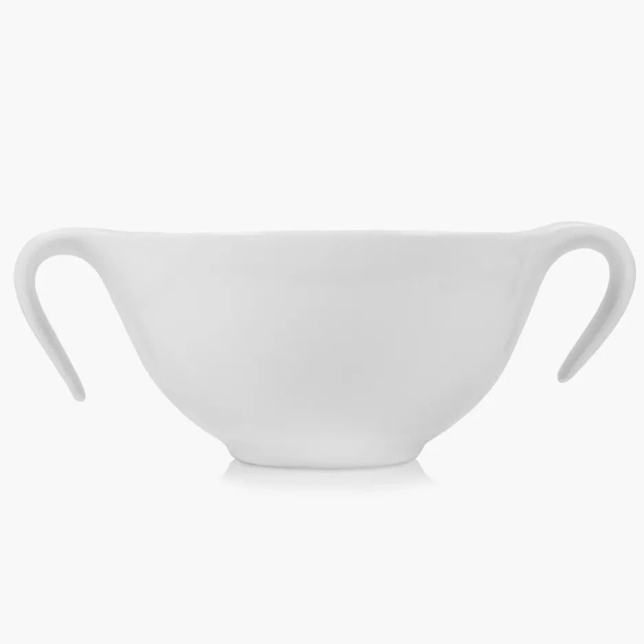 15-Oz White Porcelain Bowl & Saucer Set