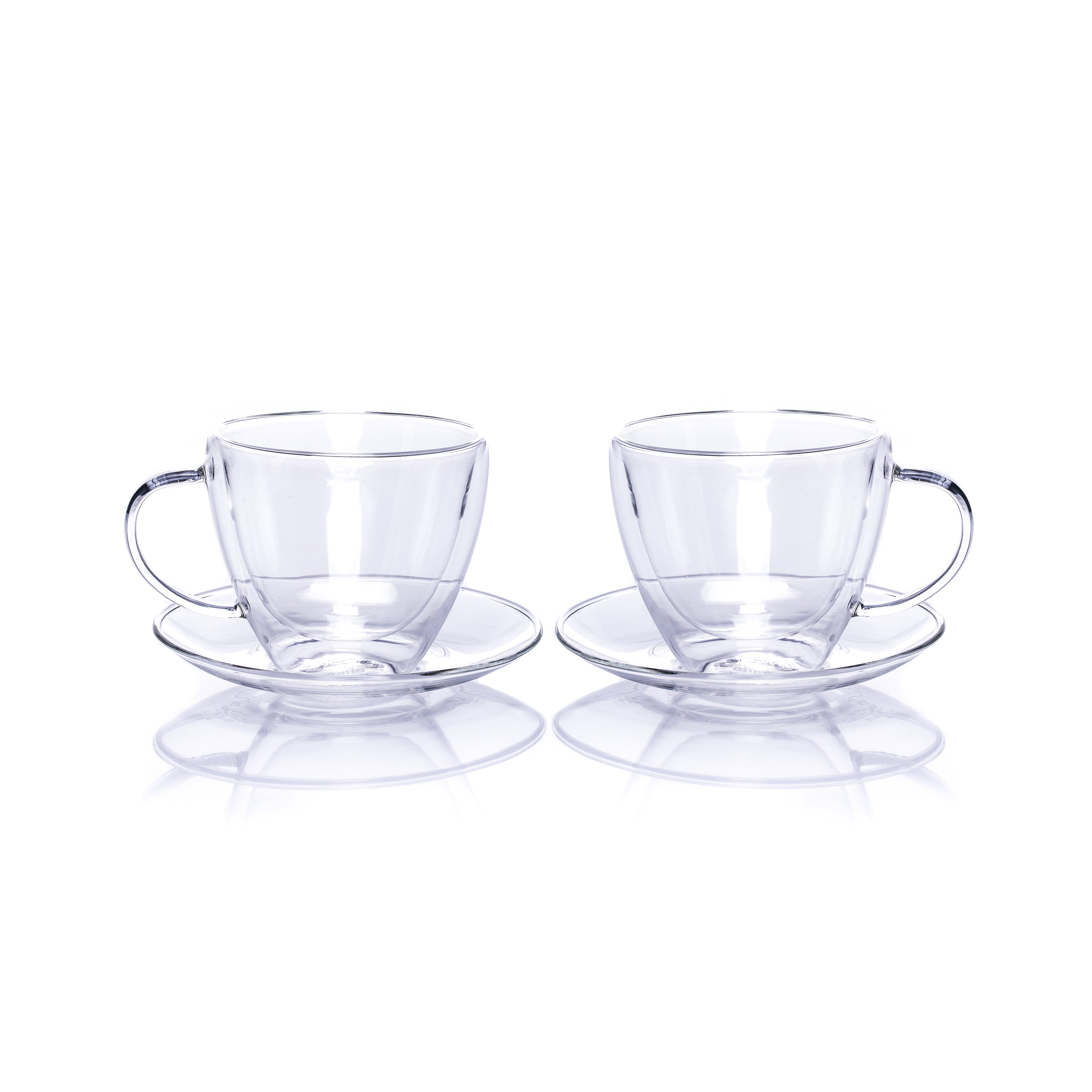 Pair of Two Espresso Glasses & Saucers