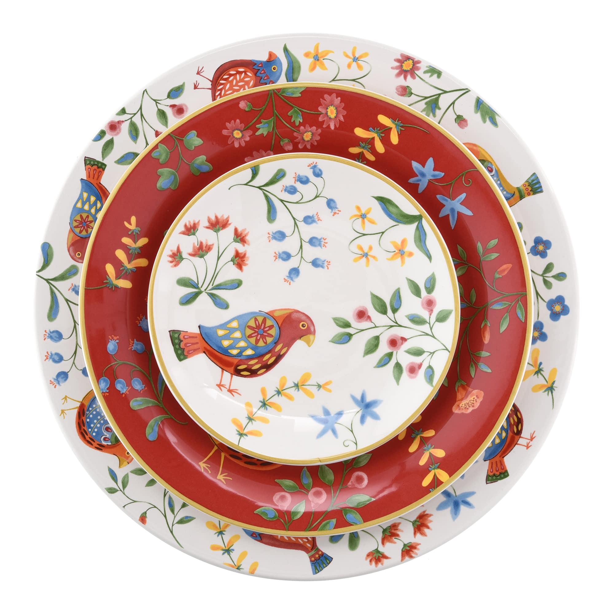 6-Inch Folk Art Inspired Ceramic Dessert Plate
