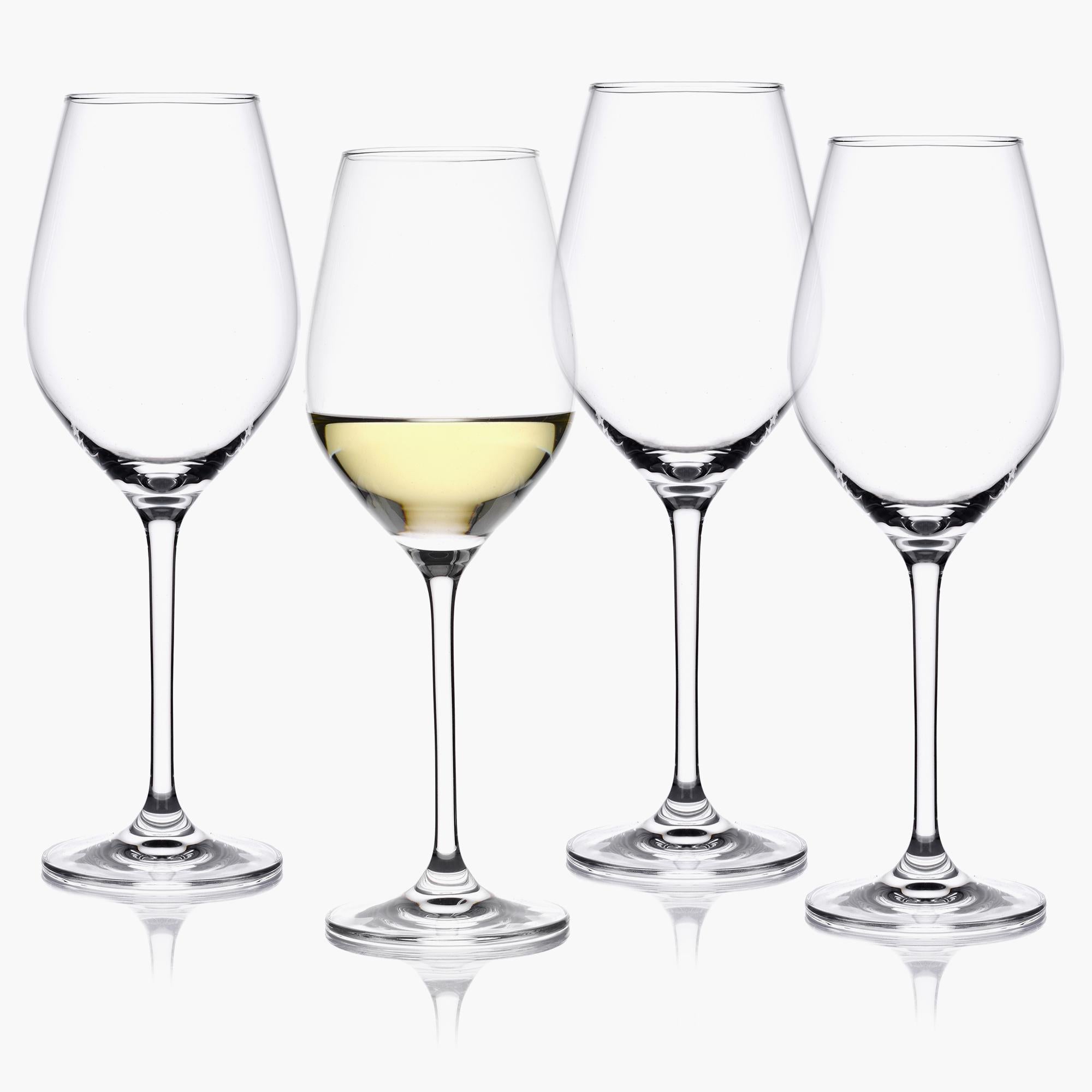 Set of Four 12-OZ White Wine Glasses