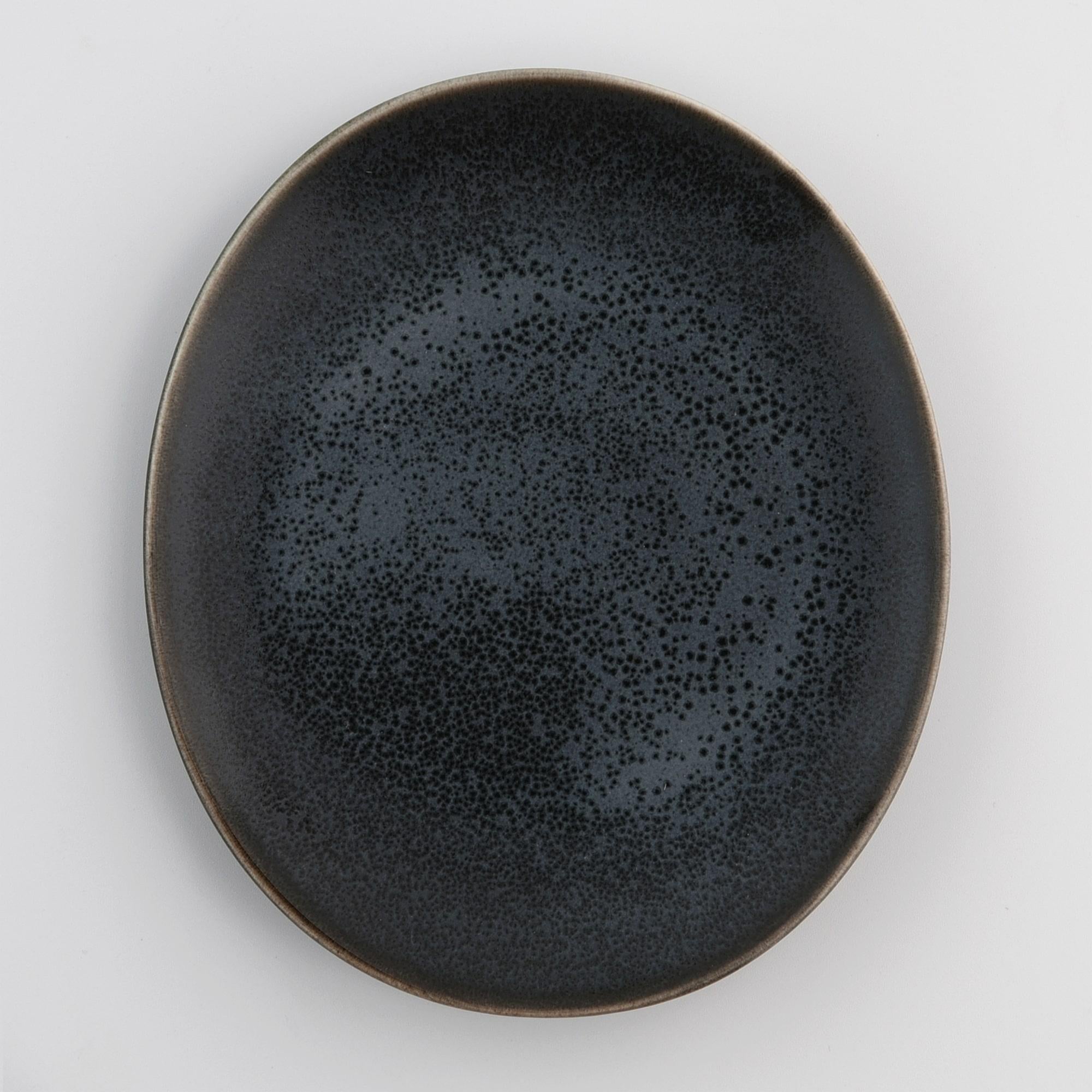 6-Inch Black Porcelain Dessert Plate - Set of Six