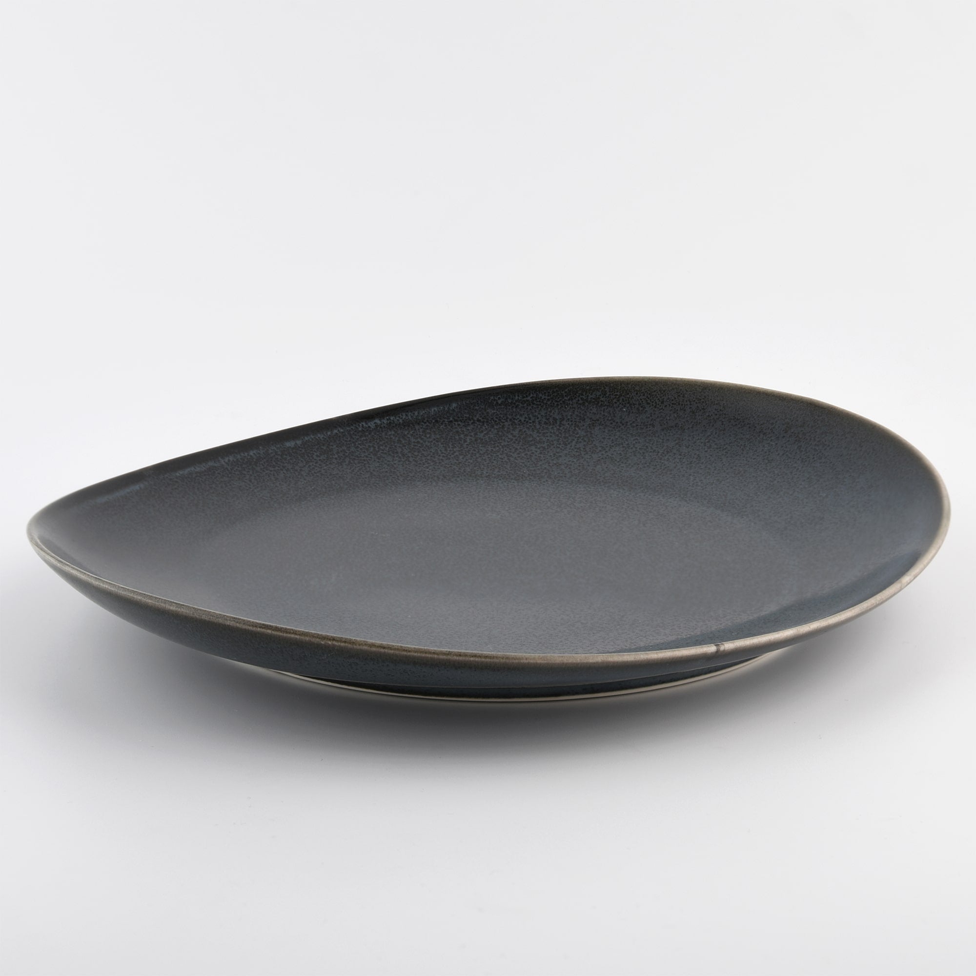 9-Inch Black Porcelain Plate - Set of Six