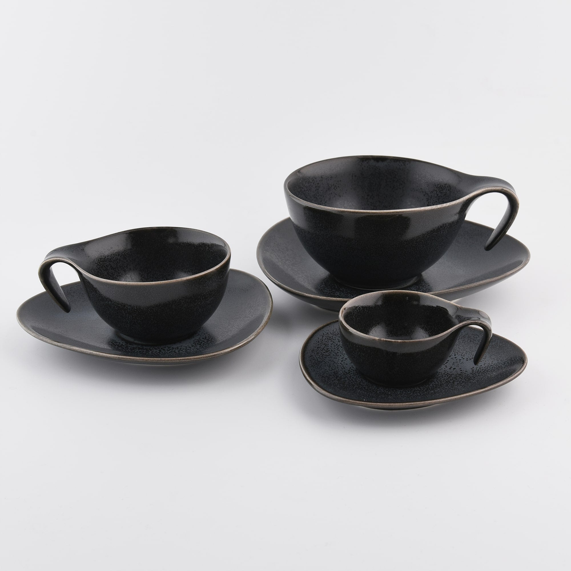 5-OZ Black Porcelain Cup & Saucer Set