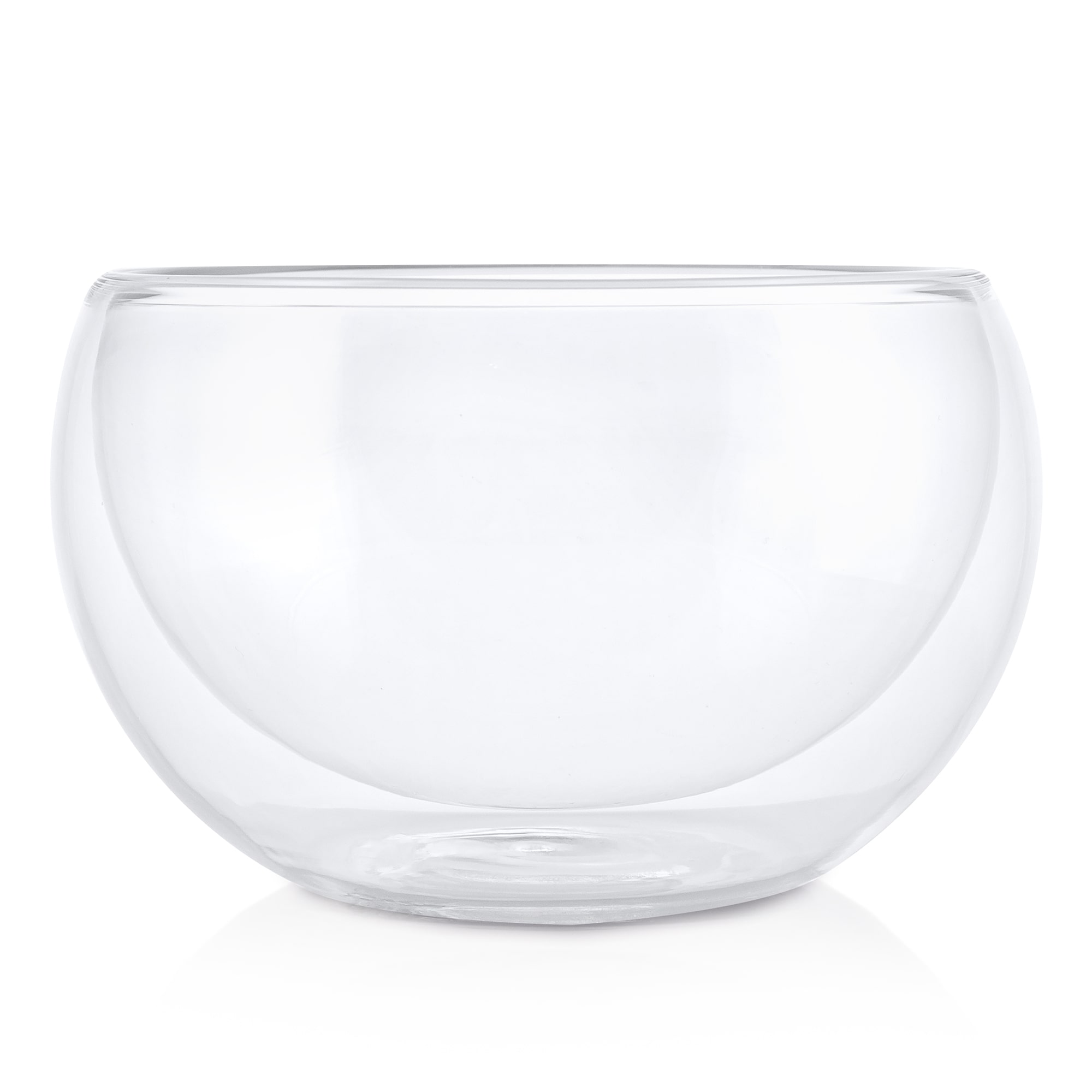 Set of Two Double Wall 13-Oz Glass Bowls