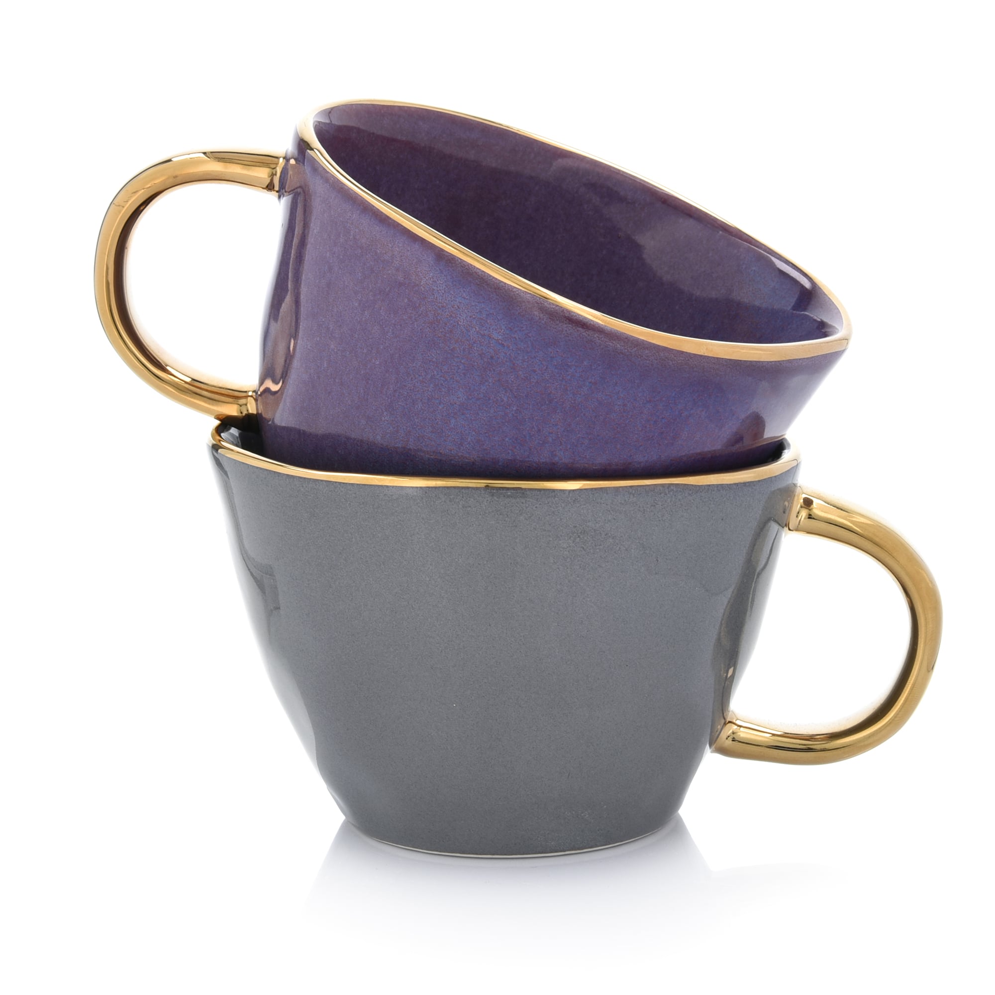 10-OZ Purple Stoneware Mug - Set of Four