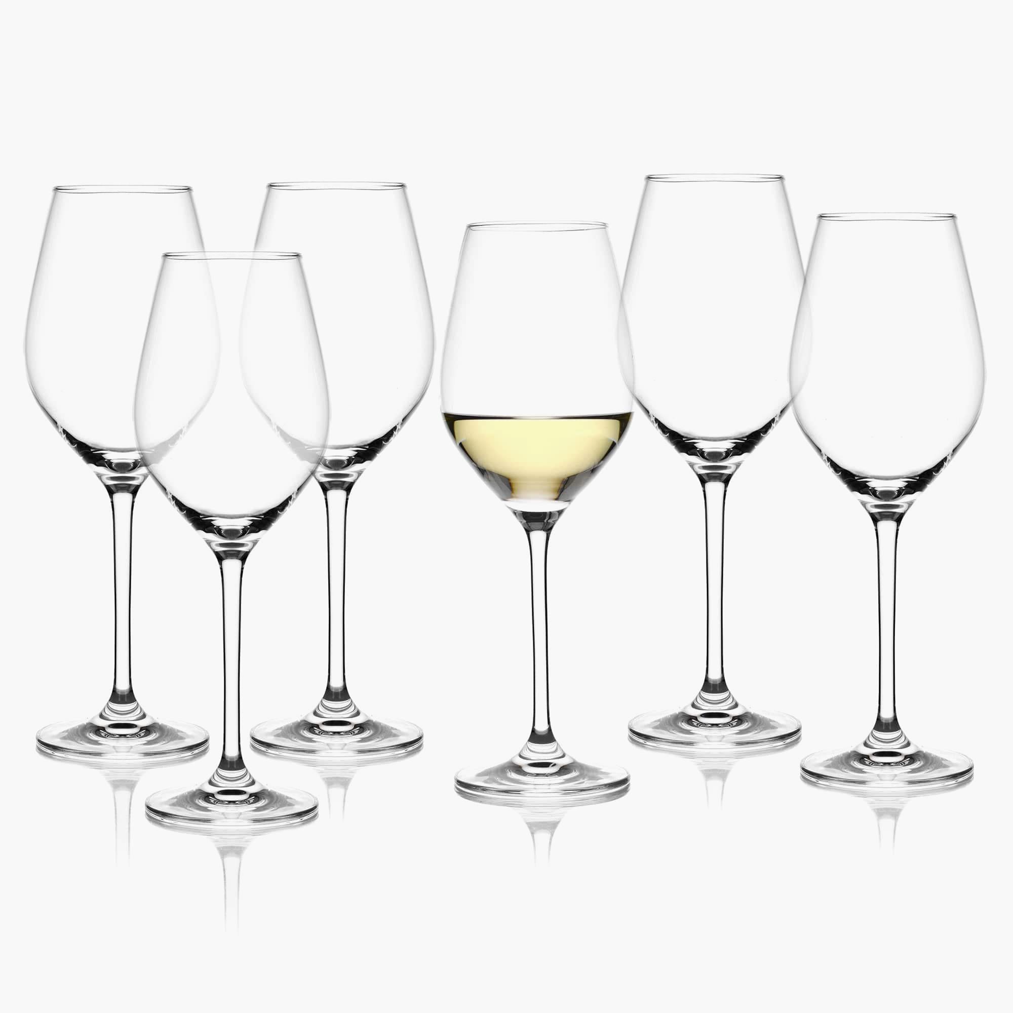 Set of Six 12-OZ White Wine Glasses