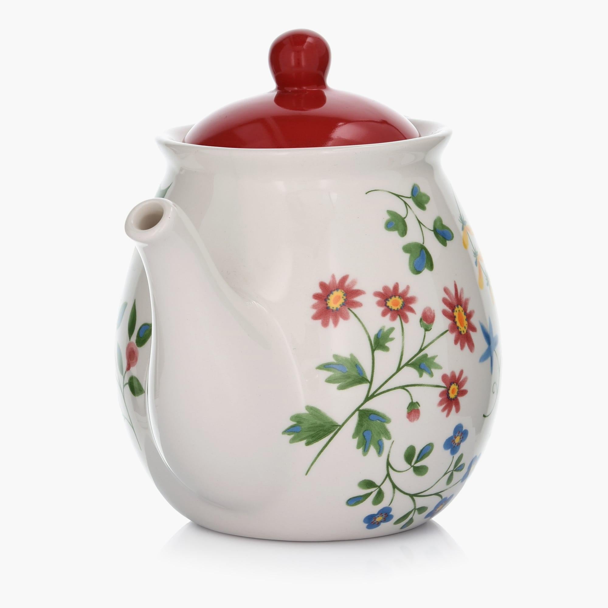 51-OZ Ceramic Folk Art Inspired Teapot